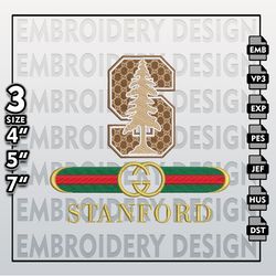 NCAA Stanford Cardinal Gucci Embroidery Files, NCAA Stanford Cardinal Embroidery Design, NCAA Machine Embroider