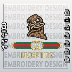 NCAA Virginia Tech Hokies Gucci Embroidery Files, NCAA Virginia Tech Hokies Embroidery Design, NCAA Machine Embroider