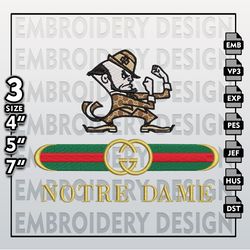 NCAA Notre Dame Fighting Irish Gucci Embroidery Files, NCAA Fighting Irish Embroidery Design, NCAA Machine Embroider