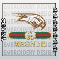 NCAA Gucci Wagner Seahawks Embroidery Files, NCAA Wagner Seahawks Embroidery Design, NCAA Machine Embroider
