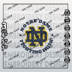 NCAA Notre Dame Fighting Irish Embroidery Designs, NCAA Logo Embroidery Files, Fighting Irish Machine Embroidery Designs