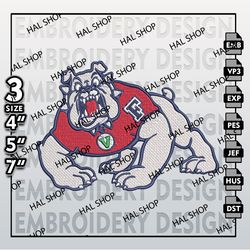 NCAA Fresno State Bulldog Embroidery Designs, NCAA Logo Embroidery Files, State Bulldog Machine Embroidery Designs
