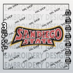 NCAA San Diego State Aztecs Embroidery Designs, NCAA Logo Embroidery Files, State Aztecs Machine Embroidery Designs