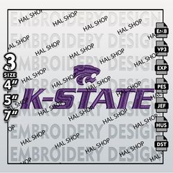 Kansas State Wildcats Embroidery Files, NCAA Logo Embroidery Designs, NCAA Wildcats, Machine Embroidery Designs.
