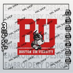 Boston University Terriers Embroidery Designs, NCAA Logo Embroidery Files, NCAA Boston Machine Embroidery Pattern.
