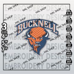 Bucknell Bison Embroidery Designs, NCAA Logo Embroidery Files, NCAA Bucknell, Machine Embroidery Pattern.