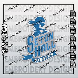 Seton Hall Pirates Embroidery Designs, NCAA Logo Embroidery Files, NCAA Seton Hall Machine Embroidery Pattern.
