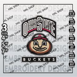 Ohio State Buckeyes Embroidery Files, NCAA Logo Embroidery Designs, NCAA Buckeyes, Machine Embroidery Designs.