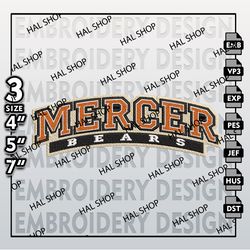 Mercer Bears Embroidery Designs, NCAA Logo Embroidery Files, NCAA Mercer, Machine Embroidery Pattern.