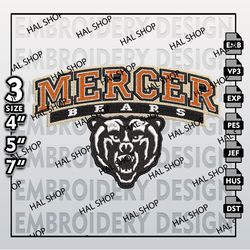 Mercer Bears Embroidery Designs, NCAA Logo Embroidery Files, NCAA Mercer Bears Machine Embroidery Pattern.