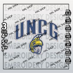 UNC Greensboro Spartans Embroidery Designs, NCAA Logo Embroidery Files, NCAA UNC Greensboro Football Embroidery Pattern.