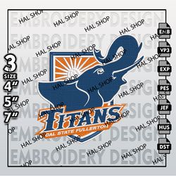 Cal State Fullerton Titans Roadrunners Embroidery Designs, NCAA Logo Embroidery Files, Machine Embroidery Pattern.