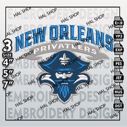 New Orleans Privateers Embroidery Designs, NCAA Logo Embroidery Files, NCAA New Orleans, Machine Embroidery Pattern.