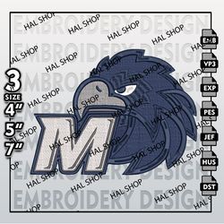 Monmouth Hawks Embroidery Designs, NCAA Logo Embroidery Files, NCAA Monmouth Machine Embroidery Pattern.