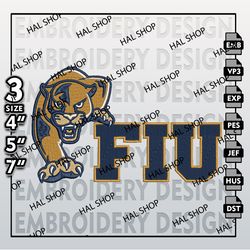 Florida International Panthers Embroidery Designs, NCAA Panthers Machine Embroidery Files, NCAA Embroidery Files