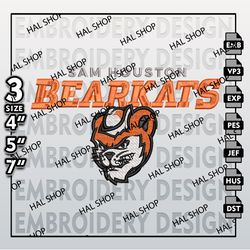 New Sam Houston Bearkats Embroidery Designs, NCAA Bearkats Machine Embroidery Files, NCAA Embroidery Files.