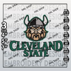 Cleveland State Vikings Embroidery Designs, NCAA State Vikings Machine Embroidery Files, NCAA Embroidery Files.