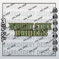 Wright State Raiders Embroidery Designs, NCAA State Raiders Machine Embroidery Files, NCAA Embroidery Files