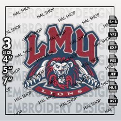 Loyola Marymount Lions Embroidery Designs, NCAA Marymount Machine Embroidery Files, NCAA Mavericks Embroidery Files
