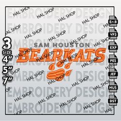 Sam Houston Bearkats Embroidery Designs, NCAA Machine Embroidery Files, NCAA Houston Bearkats Embroidery Files.