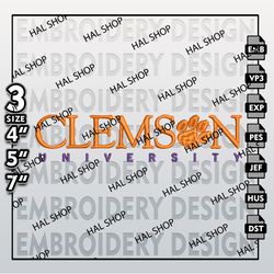NCAA Clemson Tigers Embroidery File, 3 Sizes, 6 Formats, NCAA Machine Embroidery Design