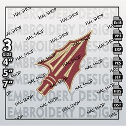 NCAA Florida State Seminoles Machine Embroidery Design, NCAA Florida Logo, Embroidery File, 3 size, Instand Download.