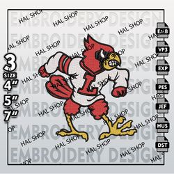 NCAA Louisville Cardinals Embroidery File, 3 Sizes, 6 Formats, NCAA Machine Embroidery Design, NCAA Logo, NCAA Teams.