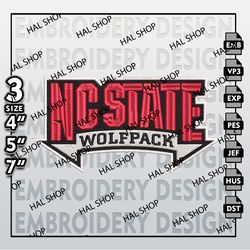 NCAA NC State Wolfpack Embroidery File, 3 Sizes, 6 Formats, NCAA Machine Embroidery Design, NCAA Teams Wolfpack.