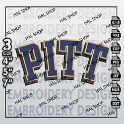 NCAA Pittsburgh Panthers Embroidery File, 3 Sizes, 6 Formats, NCAA Machine Embroidery Design, Instand Download