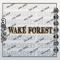 NCAA Embroidery File, 3 Sizes, 6 Formats, NCAA Wake Forest Demon Deacons Machine Embroidery Design, Digital Download