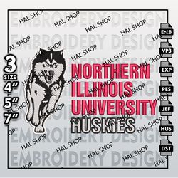 NCAA Northern Illinois Huskies Embroidery File, 3 Sizes, 6 Formats, NCAA Machine Embroidery Design, NCAA Logo.