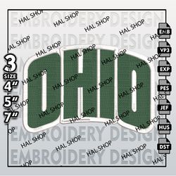 NCAA Ohio Bobcats Embroidery File, 3 Sizes, 6 Formats, NCAA Machine Embroidery Design, NCAA Logo Ohio Bobcats
