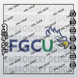 NCAA Florida Gulf Coast Eagles Embroidery File, 3 Sizes, 6 Formats, NCAA Machine Embroidery Design, NCAA Florida Logo.