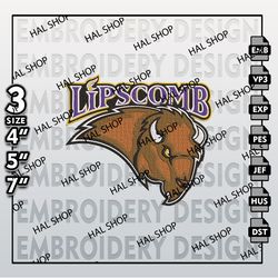 NCAA Lipscomb Bisons Logo Embroidery Design, Machine Embroidery Files in 3 Sizes for Sport Lovers, NCAA Lipscomb Teams