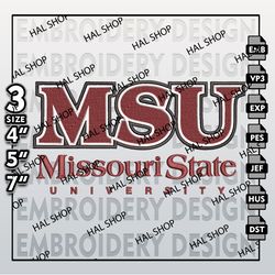 NCAA Missouri State Bears Embroidery File, NCAA Machine Embroidery Design, 3 Sizes, 6 Formats, NCAA Logo, NCAA Teams
