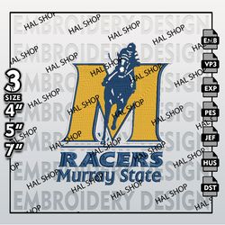 NCAA Murray State Racers Embroidery File, NCAA Logo, NCAA Teams, 3 Sizes, 6 Formats, NCAA Machine Embroidery Design