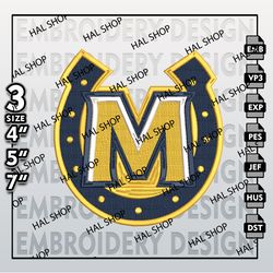 NCAA Murray State Racers Logo Embroidery Design, NCAA Racers, Machine Embroidery Files in 3 Sizes for Sport Lovers