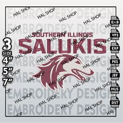 NCAA Southern Illinois Salukis Logo Embroidery Design, Machine Embroidery Files in 3 Sizes for Sport Lovers, NCAA Logo 1