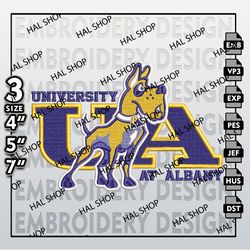 NCAA UAlbany Great Danes Logo Embroidery Design, Machine Embroidery Files in 3 Sizes for Sport Lovers, NCAA Logo 3
