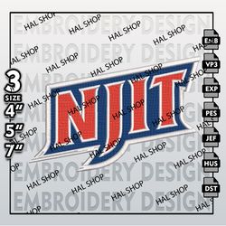 NCAA NJIT Highlanders Logo Embroidery Design, Machine Embroidery Files in 3 Sizes for Sport Lovers, NCAA Logo 2