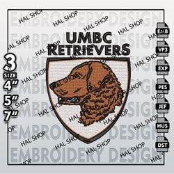 NCAA UMBC Retrievers Machine Embroidery Design, NCAA Retrievers Logo, Embroidery File, 3 size, Instand Download 1
