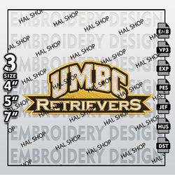 NCAA UMBC Retrievers Machine Embroidery Design, NCAA Retrievers Logo, Embroidery File, 3 size, Instand Download 4