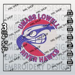 NCAA UMass Lowell River Hawks Machine Embroidery Design, NCAA Hawks Logo, Embroidery File, 3 size, Instand Download 5