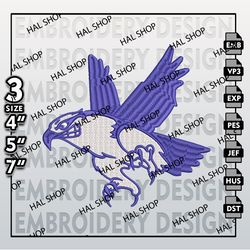 NCAA UMass Lowell River Hawks Machine Embroidery Design, NCAA Hawks Logo, Embroidery File, 3 size, Instand Download 1