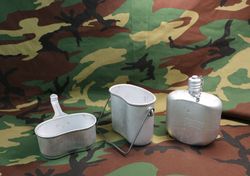Original USSR Soviet Russian VDV Paratrooper Canteen Mess Kit Airborne Water Flask Bowl Cup Soviet Army Kotelok