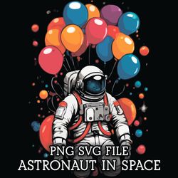 Astronaut in Space 3 PNG SVG Digital Download File