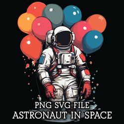 Astronaut in Space 4 PNG SVG Digital Download File