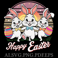 EASTER TRIO BANNY'S 2 DIGITAL DOWNLOAD FILES AI.PNG.SVG.PDF.EPS FILES