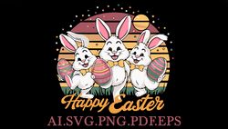 EASTER TRIO BANNY'S 6 DIGITAL DOWNLOAD FILES AI.PNG.SVG.PDF.EPS FILES