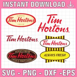 Tim Hortons Logo Bundle SVG, PNG, JPG Instant Download, Silhouette Cutting Files